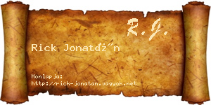 Rick Jonatán névjegykártya